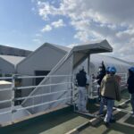 立体駐車場用階段テント設置工事　－現地視察ー