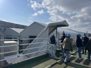 立体駐車場用階段テント設置工事　－現地視察ー